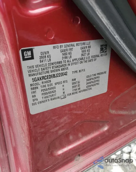 2011 Buick Enclave Cxl из США, поврежденный, VIN 5GAKRCED6BJ220642